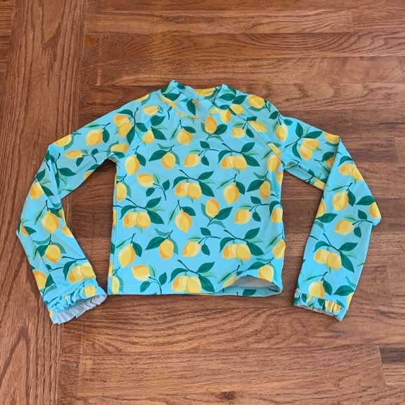 Janie and Jack Long sleeve Swim Top Lemons Girls Size 6 - Picture 6 of 7